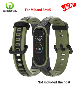 BassPal Silicone Sport Strap for Xiaomi Mi Band 5 6 7 Strap for MiBand 56 Bracelet Correa Wristbands Miband 5 6 7 Accessories