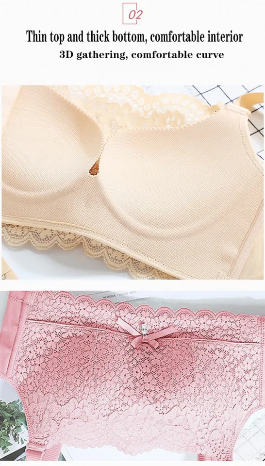 Women Sexy Lace Bralette Push Up Bras Intimates Female Bra Tops lingerie  Pink 34B/75B