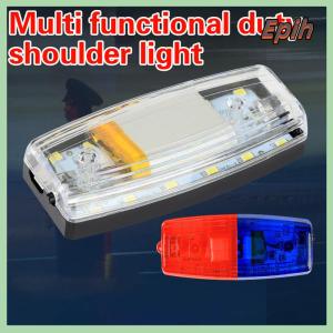 [Epih] ไฟเตือนไหล่ LED สีแดงสีฟ้าสำหรับตำรวจไฟเตือนความปลอดภัยของคนงานไฟแฟลชสัญญาณเตือนไฟกระพริบ
