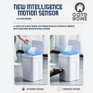 OOTD HOME Local Seller Smart Designer Dustbin Automatic Infrared Sensor Soft Closing Stylish Waste Trash Rubbish Dust Bin