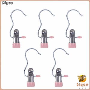 Digeo Windproof with Hook Clothes Drying Clips Clothes Drying Hanger Stainless Steel Anti-slip Clip
