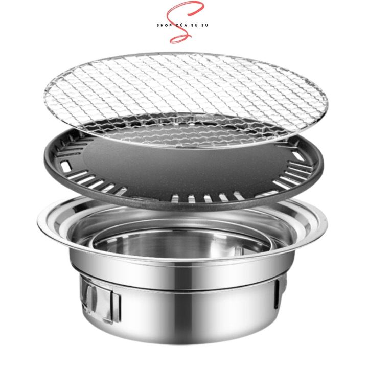 Bếp nướng than hoa không khói Hàn Quốc, Bếp nương inox ngoài trời ...