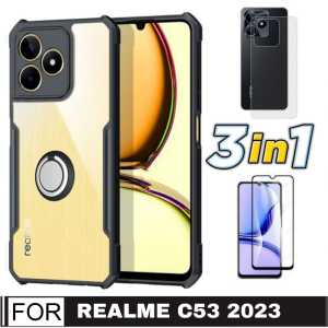 PROMO PAKET 3 INC 1 CASE REALME C53 NFC / REALME GT NEO 3T 2022 Ultra Slim Shockproof Transparent Premium Softcase Anti Fall Cincin Rink