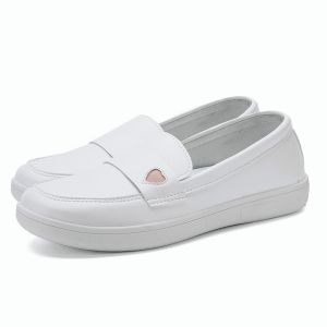 【In stock】Womens Fashion Nurse Shoes Soft Sole Loafers Flat Bottom White Sneakers