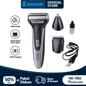 NIKAI NK-7082 Set Alat Cukur Rambut Elektrik Kumis Jenggot Alat Cukur Rambut Pembersih Bulu Hidung Set Mesin Cukur Pria Set Alat Potong Rambut Pria 3 in 1 Man Grooming SH-7710