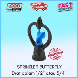 SPRINKLER BUTTERFLY 1/2 3/4 INCH DRAT DALAM SPRINGKLER KUPU KUPU ALAT SIRAM TAMAN KEBUN PERTANIAN ROTARY NOZZLE VITRIAS