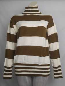 Turtleneck Sweater Rajut Oversize Premium - Sweater Wanita Premium Motif Stripe
