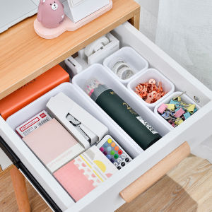 8pcs desktop miscellaneous drawer storage box partition artifact can be freely combined with cosmetic storage and organization box