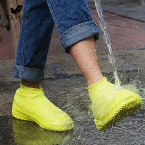 FUGUINIAO Rain Boots Silicone Waterproof Shoe Cover Reusable Rain Boot Shoe Cover Rain Boot Protector Non-Slip Rubber Shoe Cover
