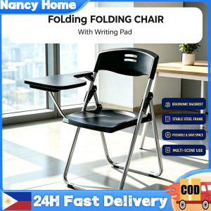Portable Folding Training Chair with Writing Board Foldable Office Conference Chair Multipurpose Student Listening Chair for School Classroom and Home Study