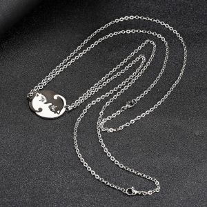 Dây chuyền cặp đôi mặt mèo may mắn chất liệu thép Stainless steel không đen gỉ