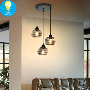 【Free Bulb】Spring Iron Cage Chandelier Vintage Industrial Style Creative Restaurant pendant light ceiling light Living Room For Bar Retro E27 base drop light