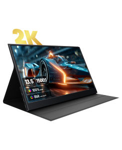 【Local Warehouse】ZSCMALL 13.5 Inch 2K  Designer IPS Portable Monitor，100%sRGB 400nit 8-bit 1500:1USB-C HDMI Ultra-Slim Gaming Display Built-in Stand Speakerwith Smart Cover for Laptop PC Mac Phone PS4/5 Travel Monitors【Delivered Whinin 72 Hours】