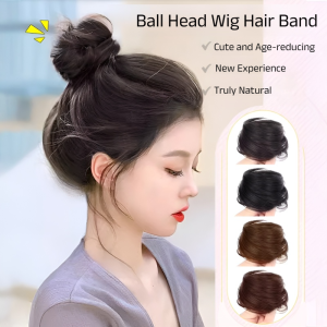 Ikat Rambut Elastis dengan Rambut Palsu untuk Sanggul Rendah Desain Alami & Anti Geser Cocok untuk Rambut Pendek atau Panjang