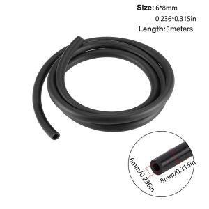 GORGE 1Pcs ID2-6mm Water Dispenser Silicone Tube 5Meters Black Soft Silicone Hose Smooth Surface Flexible Rubber Hose for Drink Water Faucet