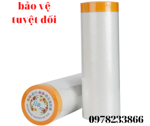 Màng nilon che phủ ngăn bụi nội thất đa năng ABA rộng 30m dài 10m chống ẩm mốc giữ nguyên mới nội thất có 1 đầu dán