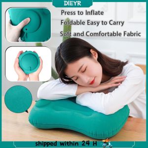 Inflatable Travel U-Shape Pillow Portable Automatic Air Nozzles Ergonomic Upgrade for Camping & Outdoor