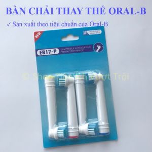 Đầu bàn chải điện tiêu chuẩn lắp máy 0ralB set bộ 4 cái bàn chải tròn đánh răng điện thay thế-Tiện Ích Vượt Trội