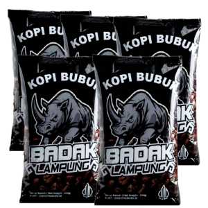 Paket 5 Pack Kopi Robusta Bubuk 200gr Cap Badak Lampung Powder Coffee Cita Rasa Nusantara