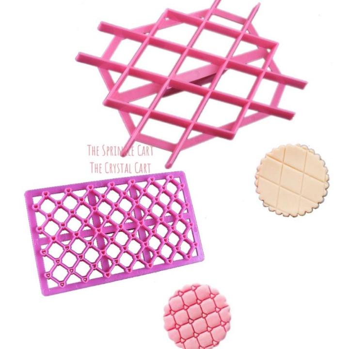 Diamond Fondant Embosser Cake Quilting Slanting Lines Embosser Cutter