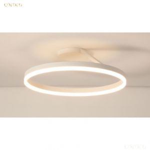 Modern Dimmable Led Flush Mount Ceiling Light with Remote Round Close to Ceiling Lights Fixture for Bedroom/Living Room