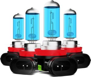 Light Bulbs Fit For Nissan Sentra 2013- H11 H11 High Low Beam High Performance Halogen Headlight Bulb Combo 6000K White Light Pack of 4