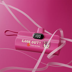 Disney Mini Capsule Power Bank Small and Portable Portable Digital Display Tail Plug Holder Portable Fast Charging Mobile Power Bank