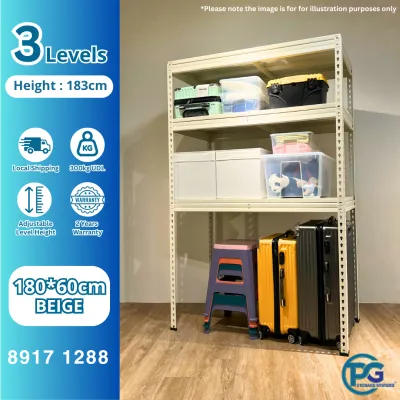 3 Level Full Metal Rack Heavy Duty Boltless Rack (For HDB Bombshelter/Office/Warehouse)