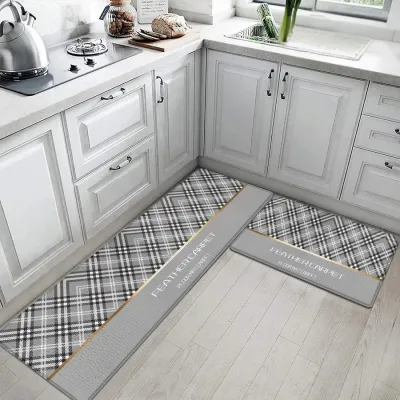 Keset Dapur 2 in 1 Anti Slip 1 Set Dapat 2pcs Panjang dan Pendek / Keset Lantai Dapur 1 Set