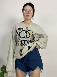 ชุดเซ็ตแฟชั่น เสื้อแขนยาว +กางเกงยีนส์ สไตล์เท่