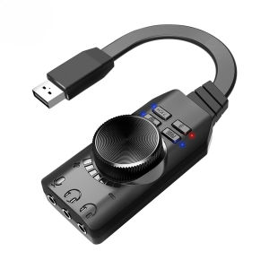 7.1 Channel External USB Computer Game Sound Card for PUBG Gaming External Audio Card 3.5mm USB Adapter Plug and Play PC Laptop