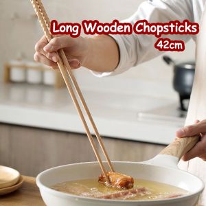 ArtLiving 42cm Long Wooden Chopsticks for Deep Frying Steamboat Hotpot Kitchen Tool Portable Cutlery