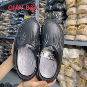 Giày sục lười nam siêu nhẹ lỗ gợn sóng thoáng khí êm chân đế cao 4cm chất liệu EVA siêu bền đi mưa đi biển Bk -3372