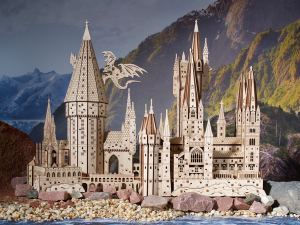 Ugears Hogwarts™ Castle 3D Mechanical Model Wooden Puzzle DIY Kits for Adult Kids Birthday Present Toys Christmas Xmas Gift