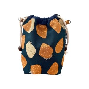 GYYT Thickened Strawberry Drawstring Pouch Multifunctional Lightweight Cotton and Linen Fabric Drawstring Bag Casual Creative Storage Pouch Data Cable Storage