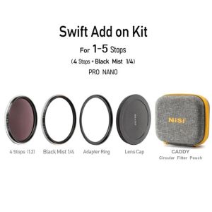 Nisi Swift System Adsorbable Round Filter Set Adjustable ND1-5 5-9 1-9 Stops Black Mist UV IR Cut Set Filter Camera Filter Kit Swift Add on Kit Swift VND Kit Swift VND Mist Kit 67mm/72mm/77mm/82mm/95mm TFCPlaystore