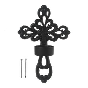 European Cast Iron Hollow for Cross Wall Hanging Holder Tealight Candlest