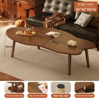 BITASSET High end retro vintage tea table - made of walnut wood material Center Table Coffee Table Sofa Side Table for Living Room Tea Table Sofa Table Balcony Table Study Table (Easy Assembly)