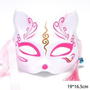 【READY STOCK】Half-Faced Cat Fox Mask/Demon Slayer Japanese Style/Kids Prank Funny Cosplay/Hefeng Cosplays Cat Mask/半脸猫面具