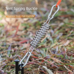 MARINI with Carabiner Clips Wind Rope Spring Buckle High Elasticity Stainless Steel Tent Tensioner High Quality Tightener Fixed Hook Camping