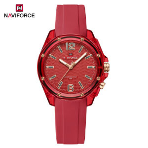 NAVIFORCE Original Womens Simple Watch Quartz Movement Luminous Pointer Waterproof 50m Silicone Strap Lightweight Womens Girls Casual Fashion Watch NF6103