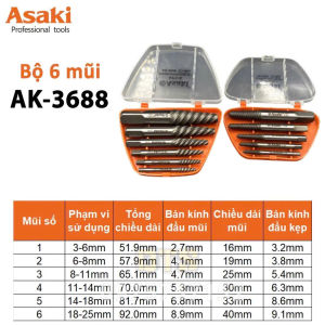 Bộ mũi ren Asaki bộ ta rô ren đa năng Asaki taro tháo ốc tháo bu lông bộ vặn vít bộ nhể ốcbộ đầu tháo ốcmũi tháo vít toét đầudụng cụ taro ren. ta rô renđầu tháo ốcđầu vặn tháo ốc
