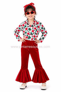 READY STOCK Cosplay Kids Children Era 60s & 70s Bell Bottom Retro |Vintage Costume Hippie Disco Costume