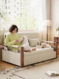 CraftedLiving SG-Multifunctional Pull-Out Sofa Bed Convertible Folding Sleeper Couch for Living Room Extendable Single/Double Lazy Sofa