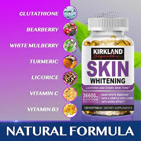 kirkland glutathione supplements KIRKLAND Whitening Capsules , Anti-aging, Improve Immunity, Detoxification  Contains Glutathione