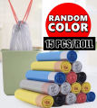 Automatic Closing Tie On Garbage Bags With Rope Easy Pull 45cmx50cm DRAWSTRING Cleaning Trash Bags Dustbin. 