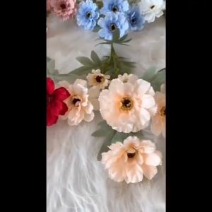 [1stalk] 6 Heads Zinnia Artificial Flower  Bunga Hiasan  Fake Daisy Flower Wedding Home Decoration