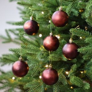 GAOSU 6Pcs Red/Blue Mirrored Christmas Balls 6cm Hanging Snowflake Christmas Ball Creative Reusable Christmas Tree Pendants for Home