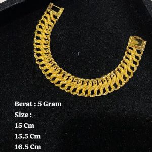 Gelang sisik emas asli kadar 700 70 16k rantai tangan naga S ukir kilat lebar kopong mix whitegold polos 5 7 10 gram