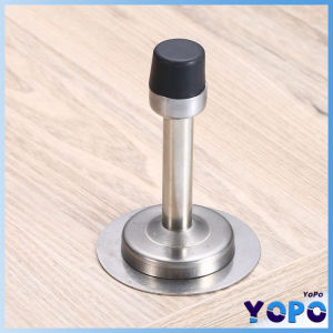 YoPo Stainless Steel Rubber Door Stopper Free Punching Wall Mounted Silver Black Door Stopper